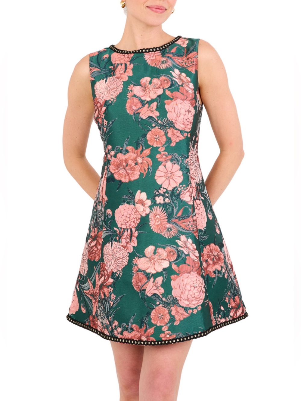 NWT ABBEY GLASS AVERY DRESS IN FOREST MUM JACQUARD Sz M